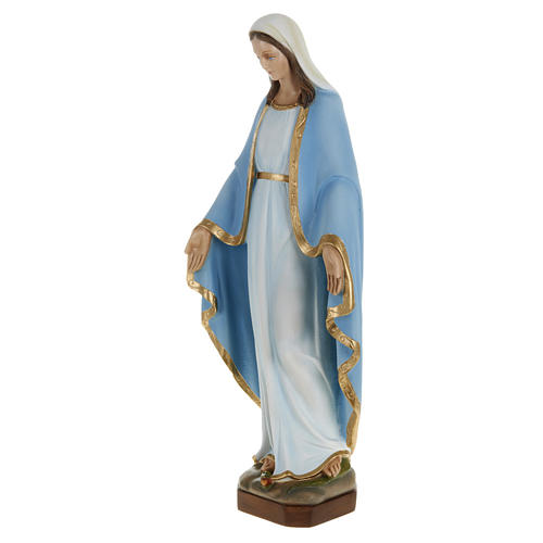 Statue Vierge Miraculeuse manteau bleu 60 cm fibre de verre 5