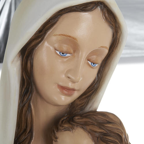 Statue Vierge et enfant 80 cm fibre de verre 5
