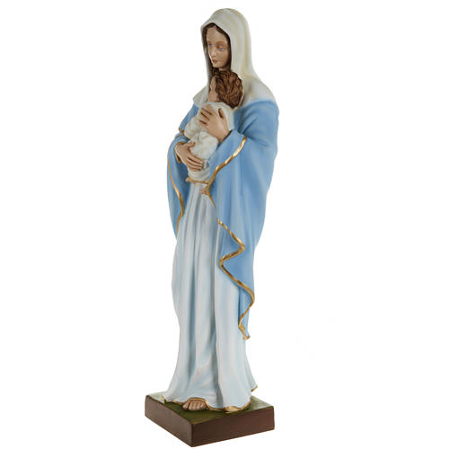 Statue Vierge et enfant 80 cm fibre de verre 7