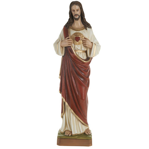 Statue Sacré-Coeur de Jésus 80 cm fibre de verre 1