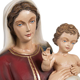 Virgen con el Niño manto azul  85 cm fibra de vidrio