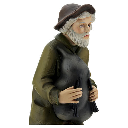 Joueur de cornemuse crèche Noël 60 cm fibre de verre 3