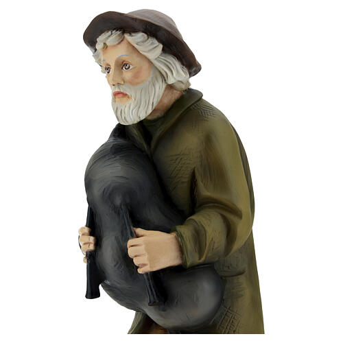 Joueur de cornemuse crèche Noël 60 cm fibre de verre 5