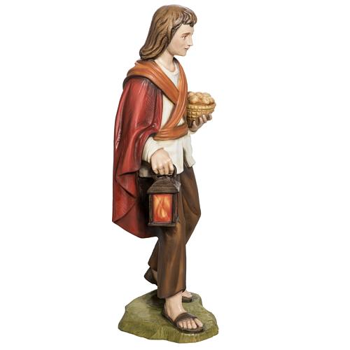 Nativity scene fiberglass figurine, shepherd with bread 60 cm 5