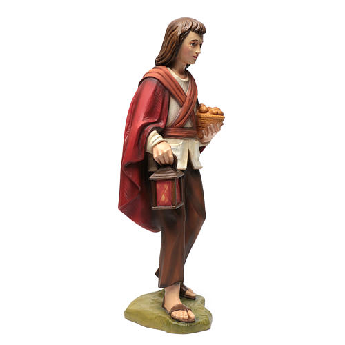 Nativity scene fiberglass figurine, shepherd with bread 60 cm 15