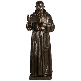 Imágenes en fibra de vidrio: Estatua de San Pío pintada en color bronce 175cm