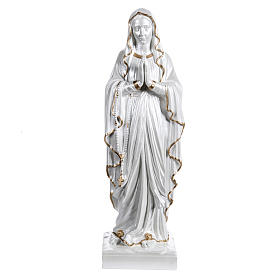 Nossa Senhora de Lourdes fibra vidro nacarada ouro 60 cm