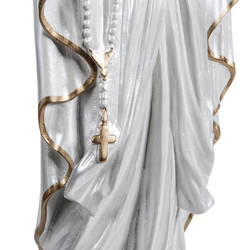 Nossa Senhora de Lourdes fibra vidro nacarada ouro 60 cm 4