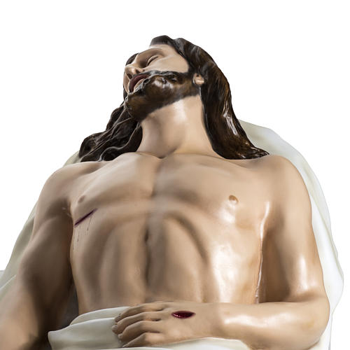 Deceased Jesus in painted fiberglass, 140 cm 13