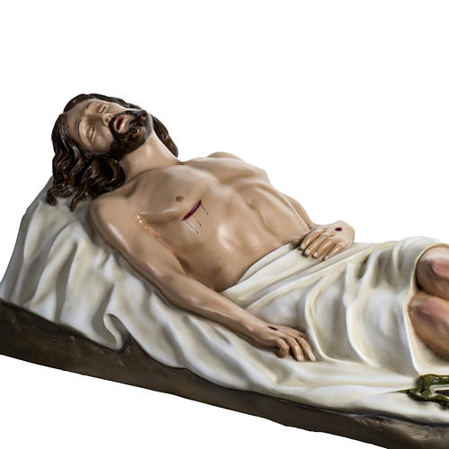 Jésus mort 140 cm fibre de verre colorée 8