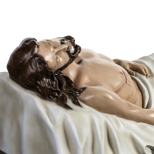 Jésus mort 140 cm fibre de verre colorée 9