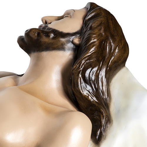 Jésus mort 140 cm fibre de verre colorée 12