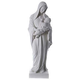 Vierge à l'enfant 170 cm fibre de verre blanche