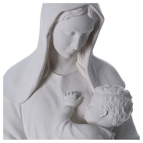 Vierge à l'enfant 170 cm fibre de verre blanche 2