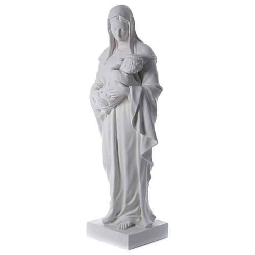 Vierge à l'enfant 170 cm fibre de verre blanche 3