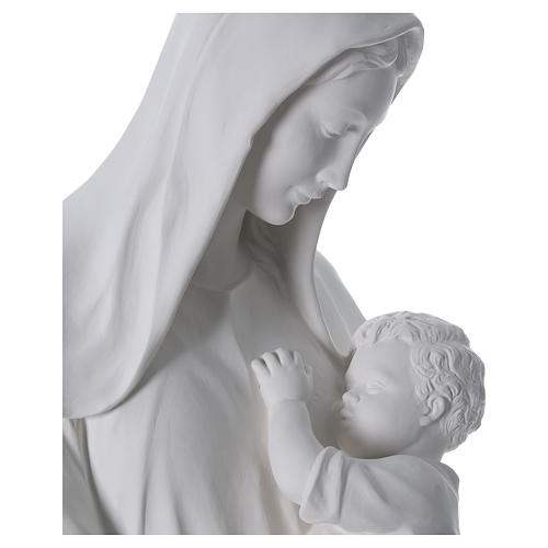Virgem Maria com menino 170 cm fibra de vidro branca 4