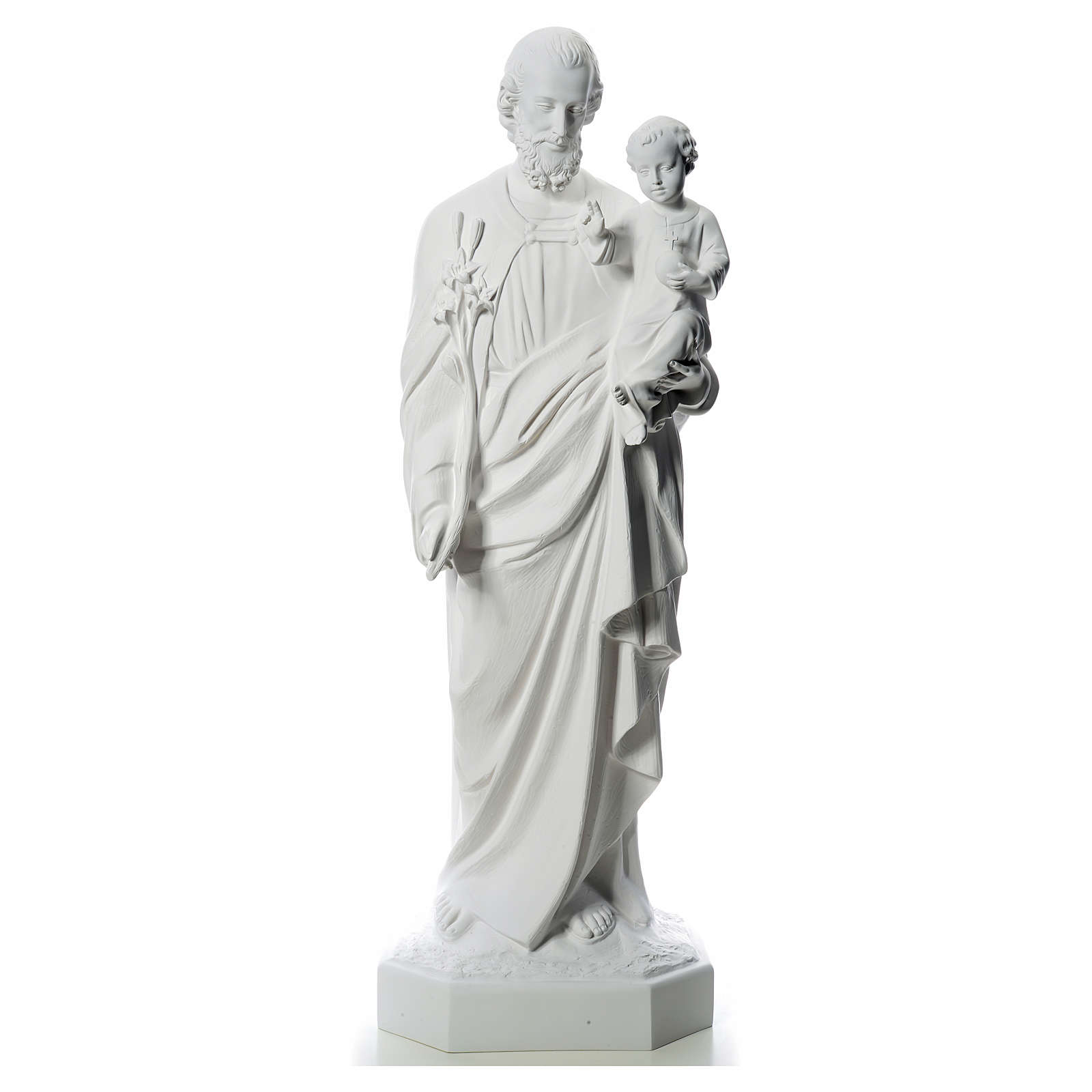 Saint Joseph statue in white fiberglass, 160 cm online sales on