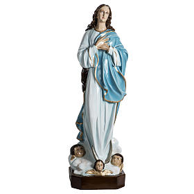Statue Vierge de l'assomption 100 cm fibre de verre lucide