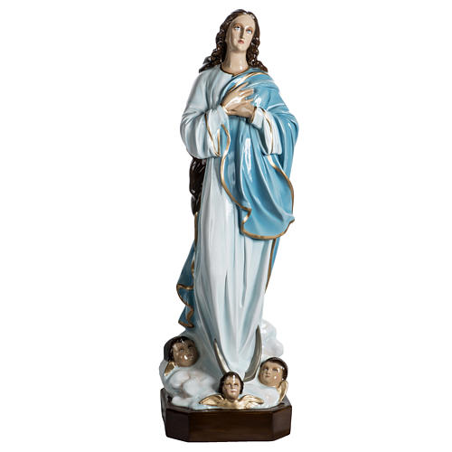 Statue Vierge de l'assomption 100 cm fibre de verre lucide 1