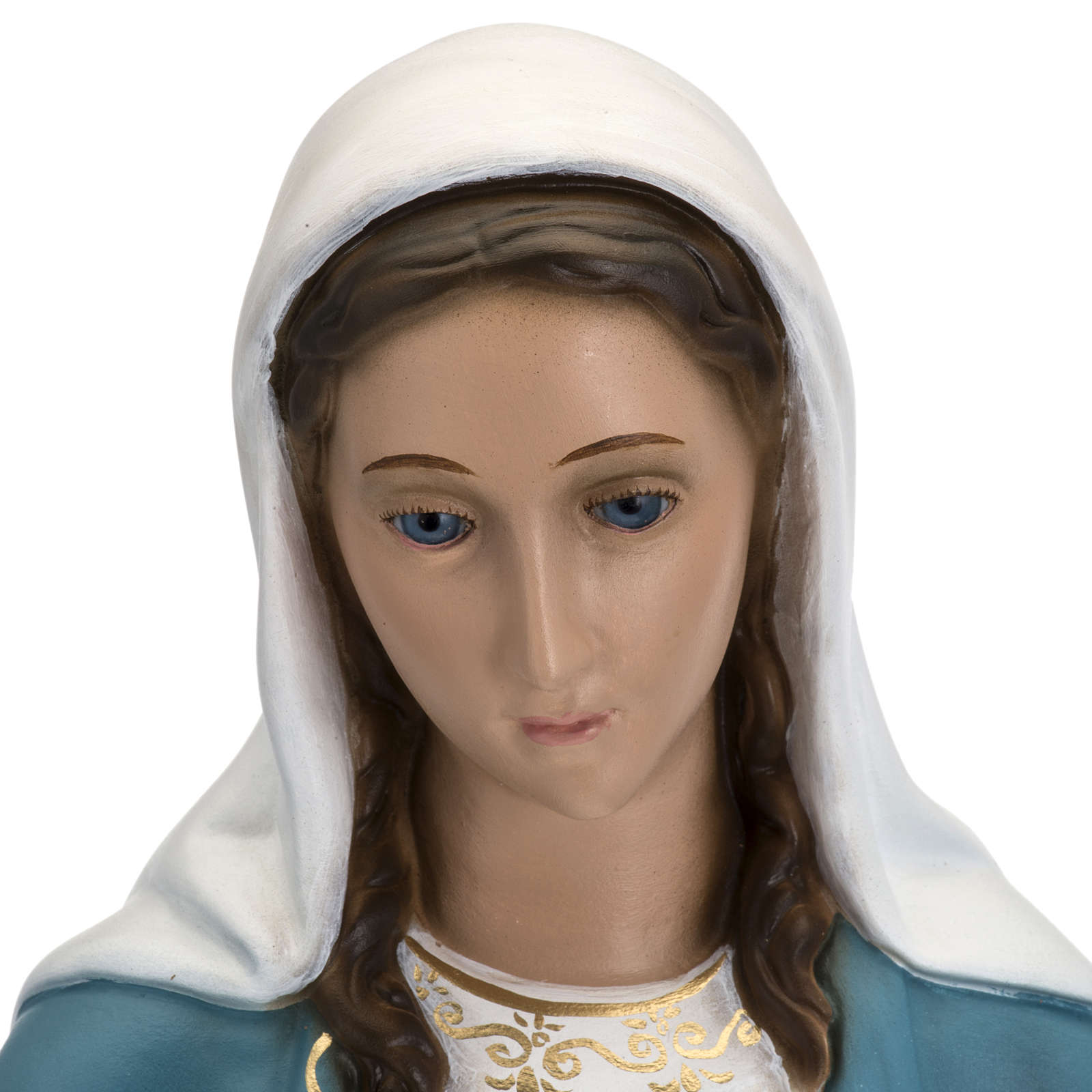 Immaculate Virgin Mary statue in fiberglass, crystal eyes, 60cm