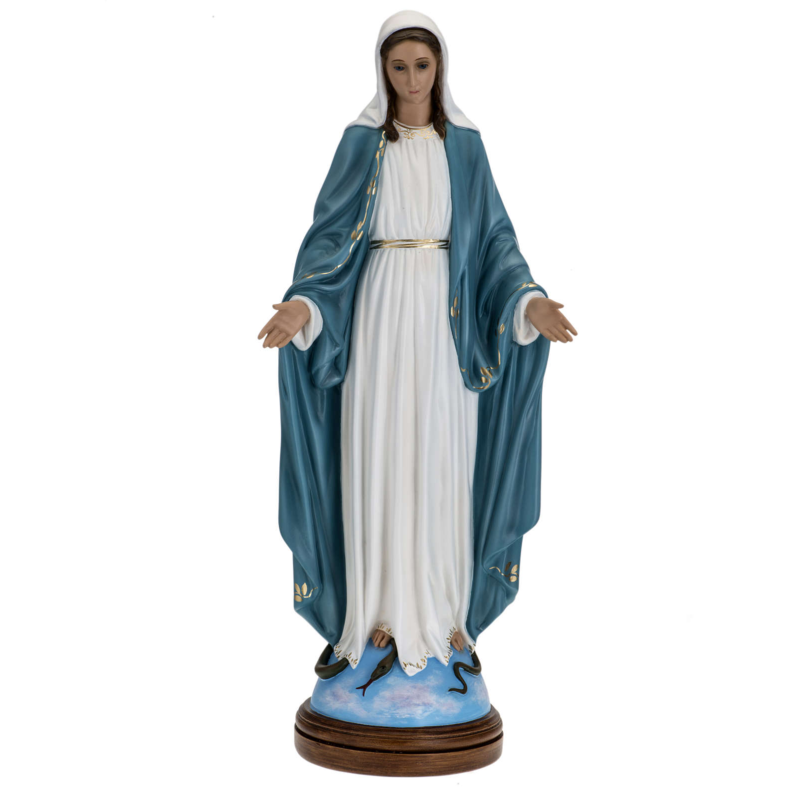 Immaculate Virgin Mary statue in fiberglass, crystal eyes, 60cm