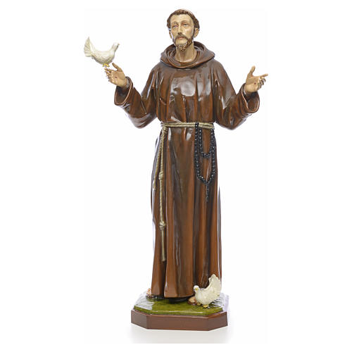 Saint Francis statue in fiberglass 170cm for outdoor use 1
