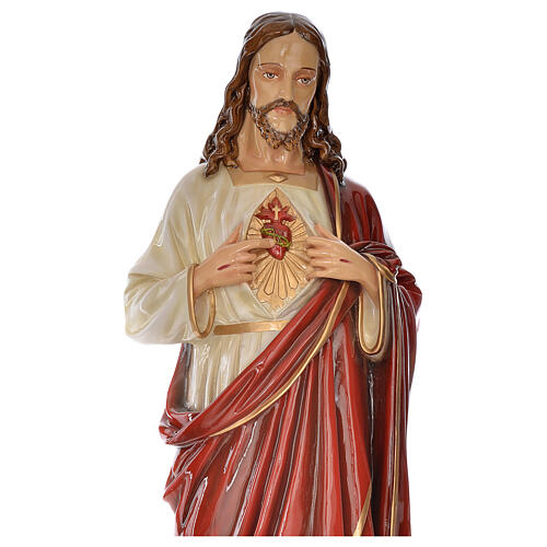 Sacré coeur de Jésus 130 cm fibre de verre colorée 2