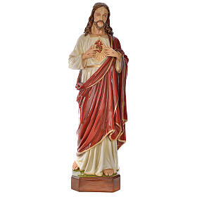 Sacro Cuore Gesù 130 cm vetroresina colorata per esterno