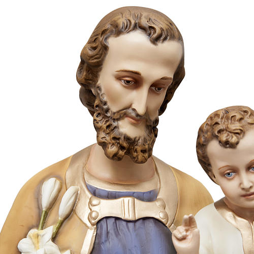 St Joseph à l'enfant 130 cm fibre de verre peinte 3
