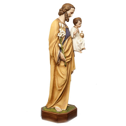 St Joseph à l'enfant 130 cm fibre de verre peinte 6