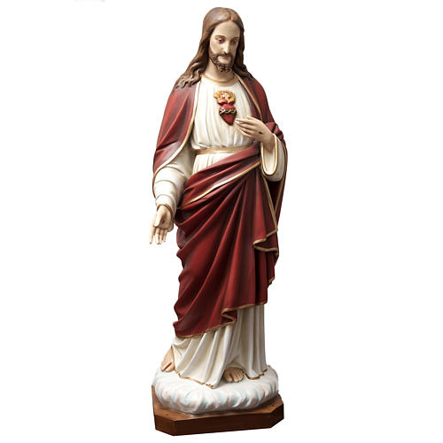 Sacré-Coeur de Jésus 165 cm fibre de verre peinte 1