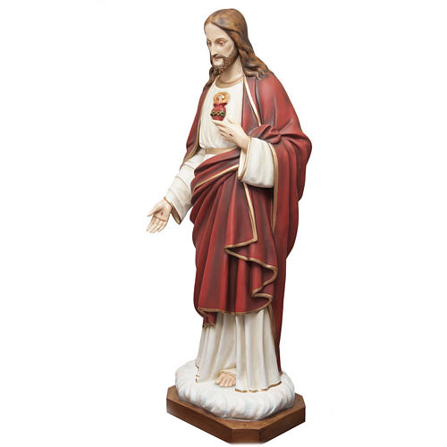 Sacro Cuore di Gesù 165 cm vetroresina dipinta 3
