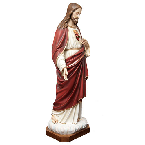 Sacred Heart of Jesus statue in painted fiberglass 165cm 2