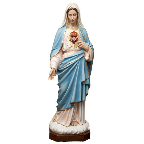 Sagrado Corazón de María 165 cm. fibra de vidrio coloreada 1