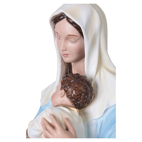 Vierge à l'enfant fibre de verre colorée 100cm 11
