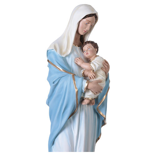 Virgin Mary with baby, statue in coloured fiberglass, 100cm 10