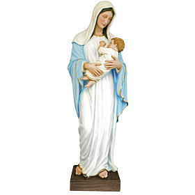 Virgem Maria com o menino 170 cm fibra de vidro colorida