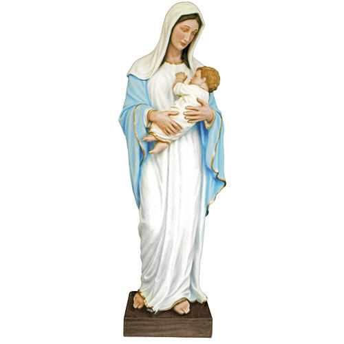 Virgem Maria com o menino 170 cm fibra de vidro colorida 1