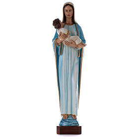 Vierge à l'enfant Jésus fibre de verre peinte 115 cm