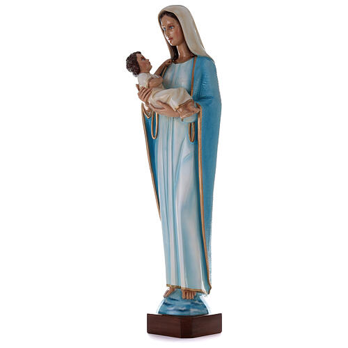 Vierge à l'enfant Jésus fibre de verre peinte 115 cm 3
