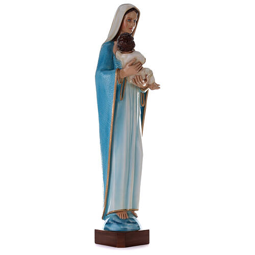 Vierge à l'enfant Jésus fibre de verre peinte 115 cm 5