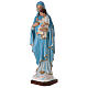 Virgin Mary with baby and light blue dress statue in fiberglass, s3