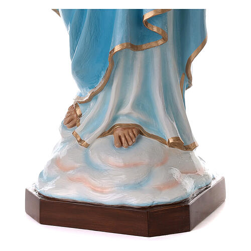 Virgin Mary with baby and light blue dress statue in fiberglass, 8
