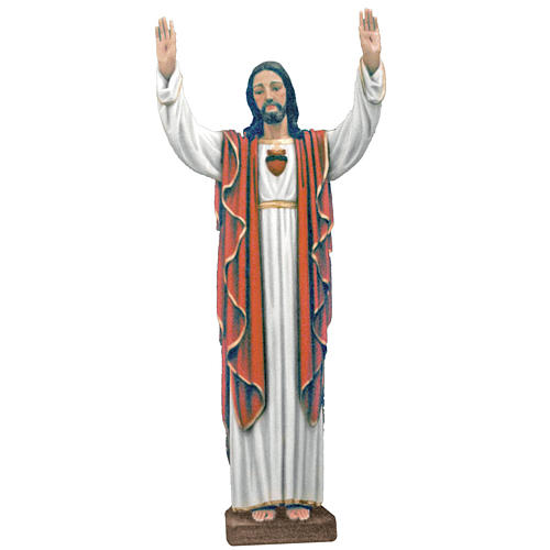 Christ with hands raised, statue in painted fiberglass, 170cm 1