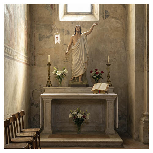 Cristo Resucitado 130 cm belén fibra de vidrio coloreada 5