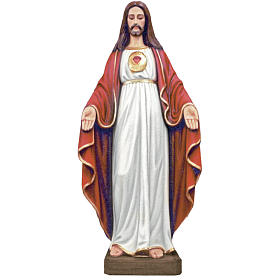Sacré-Coeur de Jésus Christ fibre de verre peint 130cm