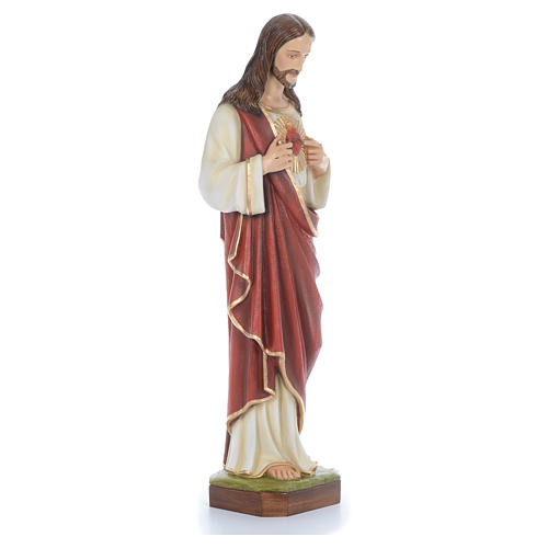 Sacred Heart of Jesus, statue in painted fiberglass, 100cm 3