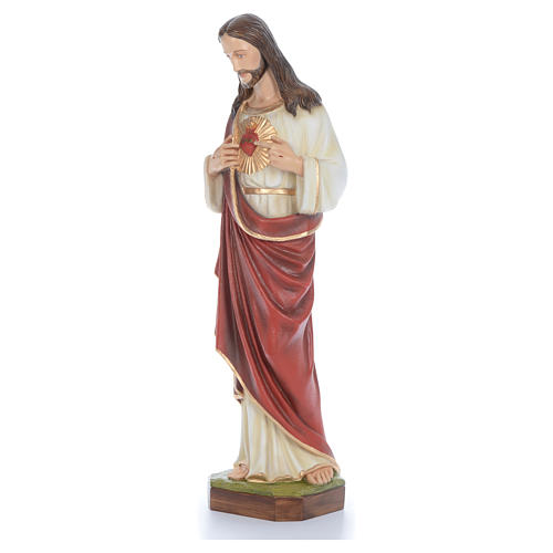 Sacred Heart of Jesus, statue in painted fiberglass, 100cm 2