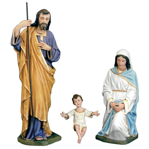 Classic Nativity scene statue in painted fiberglass, 100cm 1