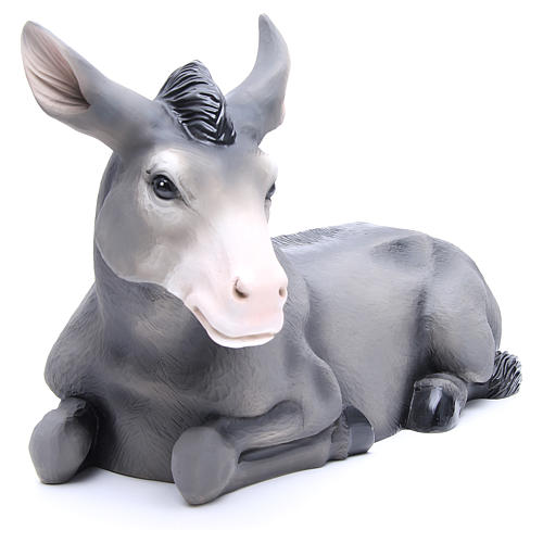 Ox and donkey, statues in painted fiberglass, 100cm 5